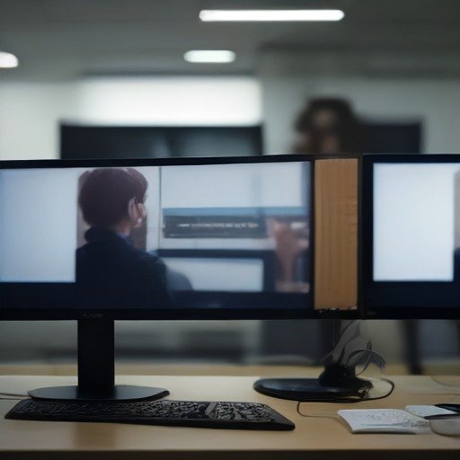 Persona che confronta due interfacce software su un monitor durante la valutazione di un antivirus