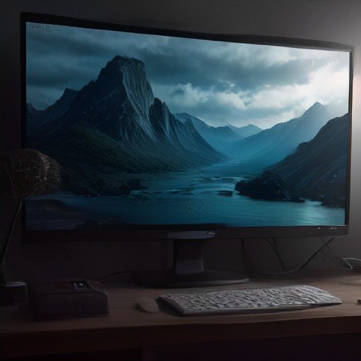 Monitor con una foto di paesaggio in fase di correzione colore con istogramma e cursori